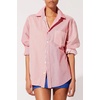 image:imageSolid amp Striped Womens Cotton ButtonDown Shirt and Swim CoverUp  The Oxford Tunic Small Apple Red Stripe