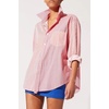 image:imageSolid amp Striped Womens Cotton ButtonDown Shirt and Swim CoverUp  The Oxford Tunic Small Apple Red Stripe