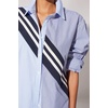 image:imageSolid amp Striped Womens Cotton ButtonDown Shirt and Swim CoverUp  The Oxford Tunic Small Ice Blue Stripe