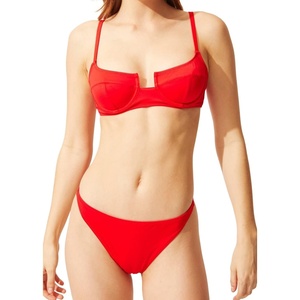 image:imageSolid amp Striped Womens Bikini Top  The Harley Top Large Ruby