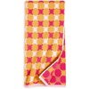 image:imageSolid amp Striped Reversible Soft Cotton Beach Towel  The Beach Towel OS Knit Check Butterscotch and Bougainvillea