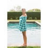 image:imageSolid amp Striped Reversible Soft Cotton Beach Towel  The Beach Towel OS Knit Check Greek Blue and Lapis Blue