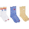 image:imageSolid amp Striped Womens Socks  The 3 Pack Crew Socks WHITESAPPHIREMARIGOLD 3 PACK OS