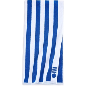 image:imageSolid amp Striped Reversible Soft Cotton Beach Towel  The Beach Towel OS 1 Inch Stripe Lapis Blue