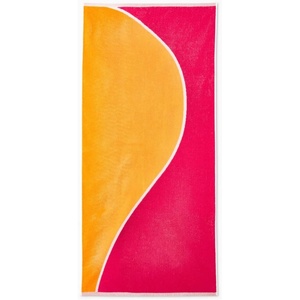image:imageSolid amp Striped Reversible Soft Cotton Beach Towel  The Beach Towel OS Colorblock Intarsia Butterscotch and Bougainvillea