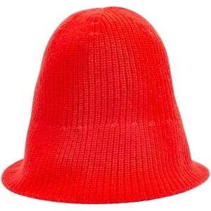 image:imageSolid amp Striped Womens Knit Bucket Hat  The Ribbed Bucket Hat Apple RED OS