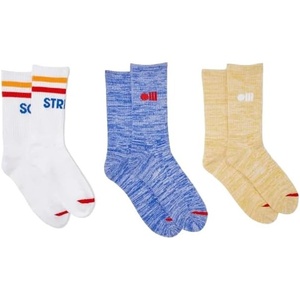 image:imageSolid amp Striped Womens Socks  The 3 Pack Crew Socks WHITESAPPHIREMARIGOLD 3 PACK OS