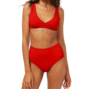 image:imageSolid amp Striped Womens Bikini Top  The Beverly Top Large Solid Rib Ruby