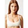 image:imageSolid amp Striped Womens Bikini Top  The Elle Top Small Cream