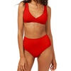 image:imageSolid amp Striped Womens Bikini Top  The Beverly Top Small Solid Rib Ruby Red