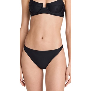 image:imageSolid amp Striped Womens Bikini Bottom  The Harley Bottom  Black  Small