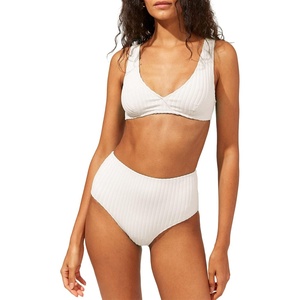 image:imageSolid amp Striped Womens Bikini Top  The Beverly Top Small Solid Rib Marshmallow