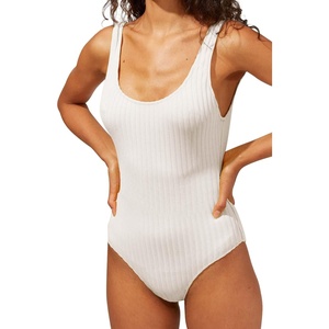 image:imageSolid amp Striped Womens One Piece Swimsuit  The AnneMarie Small Solid Rib Marshmallow