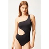 image:imageSolid amp Striped Womens One Piece Swimsuit  The Claudia Small Black