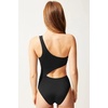 image:imageSolid amp Striped Womens One Piece Swimsuit  The Claudia Small Black