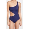 image:imageSolid amp Striped Womens One Piece Swimsuit  The Claudia Small Navy