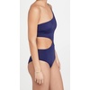 image:imageSolid amp Striped Womens One Piece Swimsuit  The Claudia Small Navy