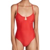 image:imageSolid amp Striped Womens One Piece Swimsuit  The Veronica Small Ruby