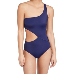 image:imageSolid amp Striped Womens One Piece Swimsuit  The Claudia Small Navy