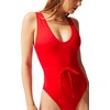 image:imageSolid amp Striped Womens One Piece Swimsuit  The Michelle Tie Small Ruby