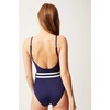 image:imageSolid amp Striped Womens One Piece Swimsuit  The Nina Belt Small Navy