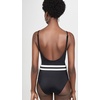 image:imageSolid amp Striped Womens One Piece Swimsuit  The Nina Belt Medium Black