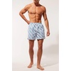 image:imageSolid amp Striped Mens Swimming Trunks with Liner  The Classic Small Tile Print Marshmallow Lapis Blue