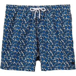 image:imageSolid amp Striped Mens Swimming Trunks with Liner  The Classic Small Abstract Floral Lapis Blue Blackout