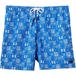 image:imageSolid amp Striped Mens Swimming Trunks with Liner  The Classic Small Tile Print Lapis Blue Marshmallow