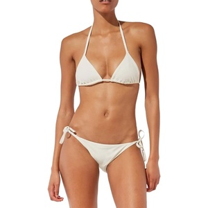 image:imageSolid amp Striped Womens Bikini Top  The Iris Top Large Cream